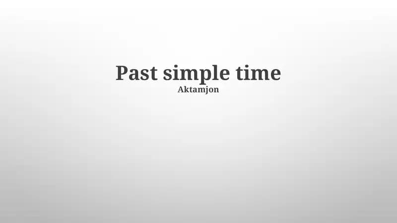 Past simple time