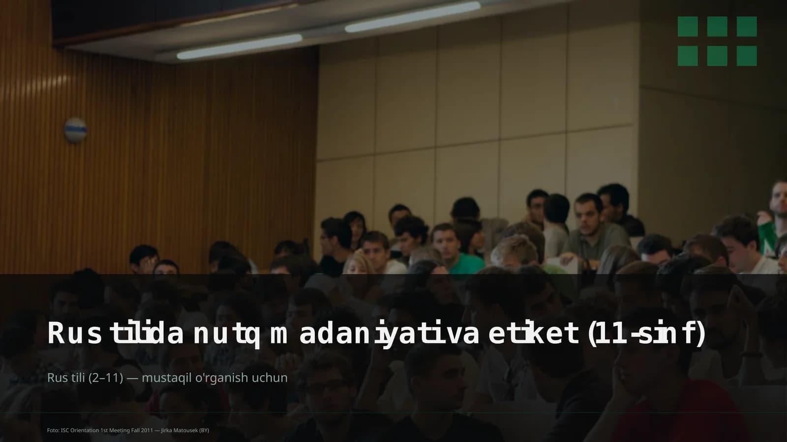 Rus tilida nutq madaniyati va etiket (11-sinf)