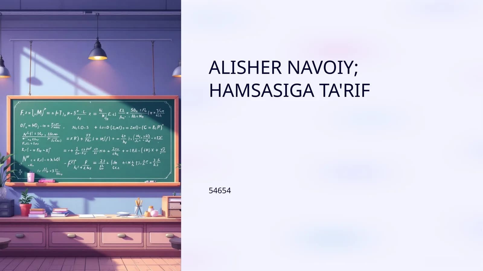 ALISHER NAVOIY; HAMSASIGA TA'RIF