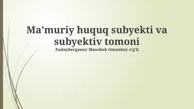 Ma'muriy Huquq