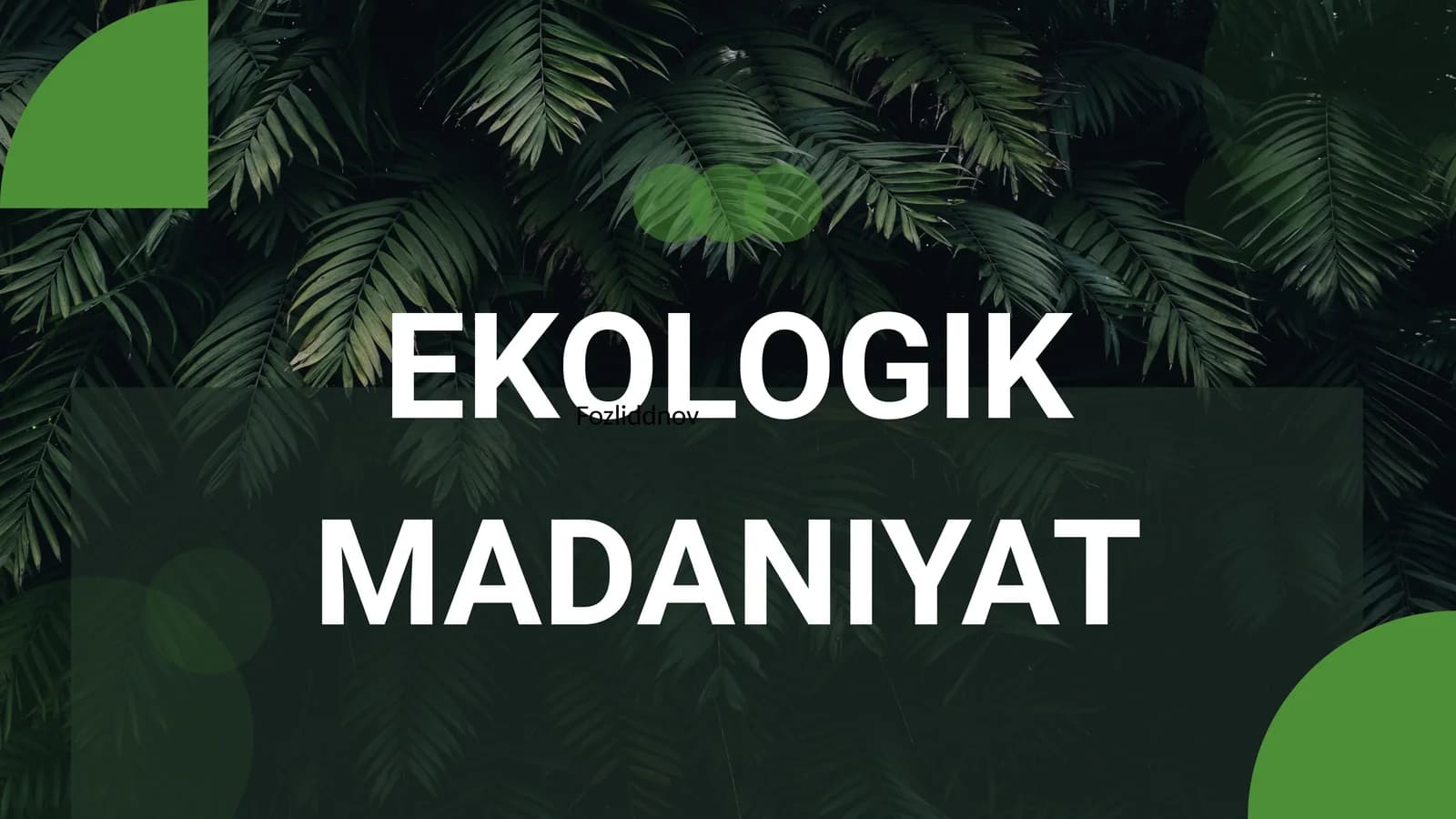 Ekologik madaniyat