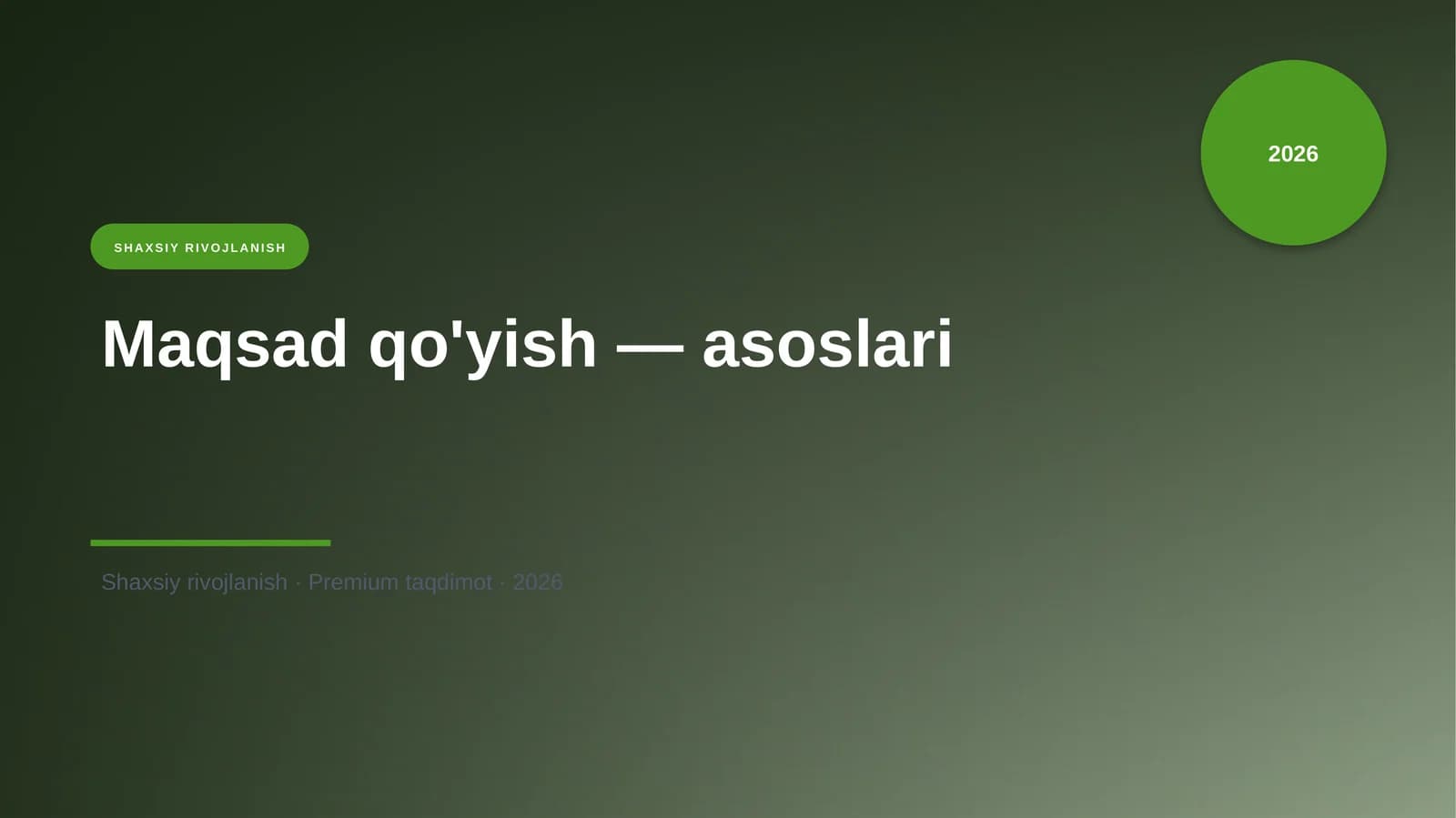 Maqsad qo'yish — asoslari