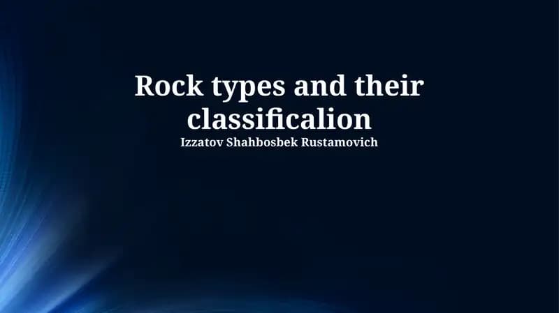 Rock types and their classification