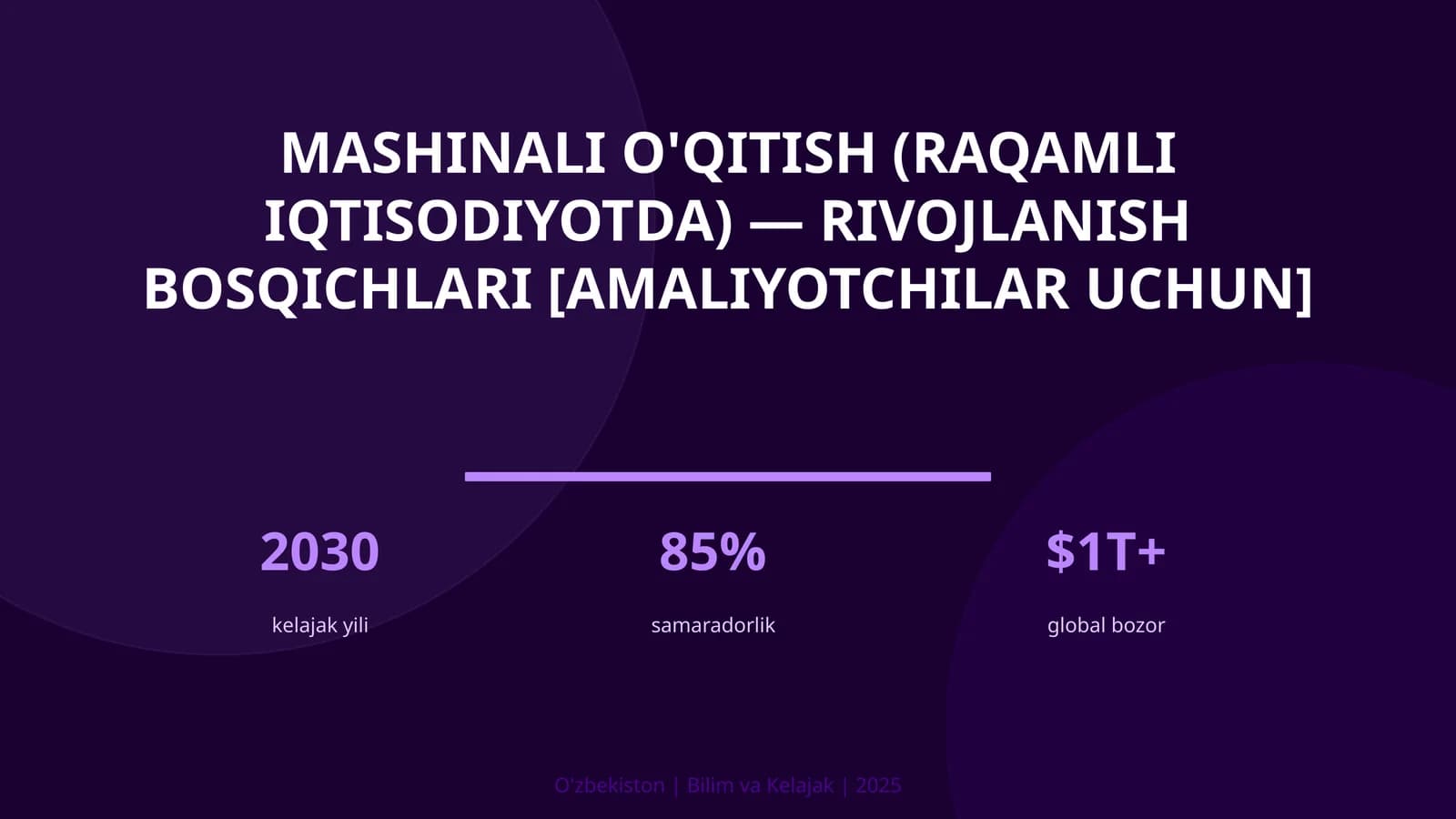 Mashinali o'qitish (raqamli iqtisodiyotda) — rivojlanish bosqichlari [amaliyotchilar uchun]