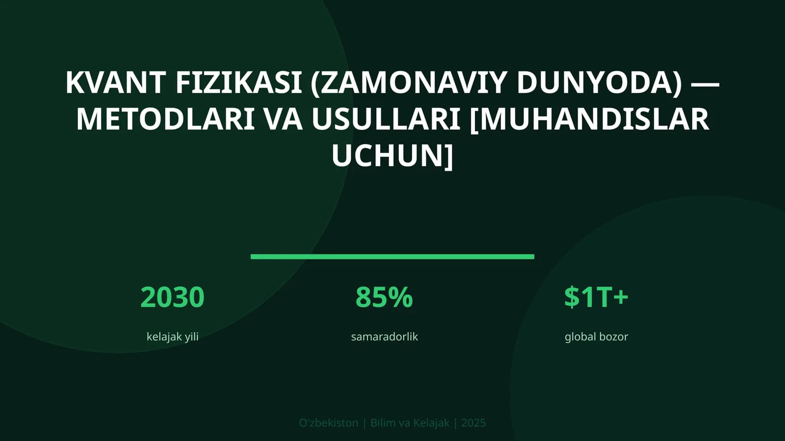 Kvant fizikasi (zamonaviy dunyoda) — metodlari va usullari [muhandislar uchun]