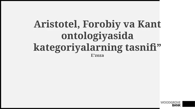 Kategoriyalarning tasnifi