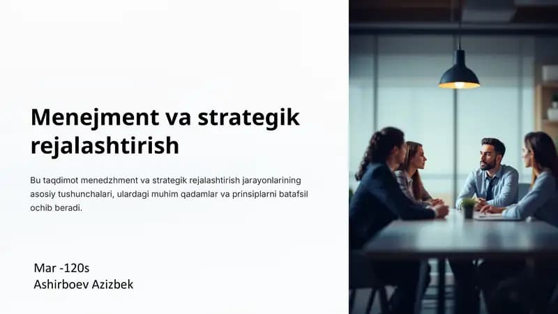 Menejmentva strategik rejalashtirish