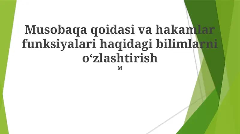 Raqobat va Hakamlar