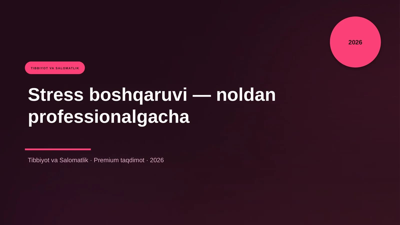 Stress boshqaruvi — noldan professionalgacha