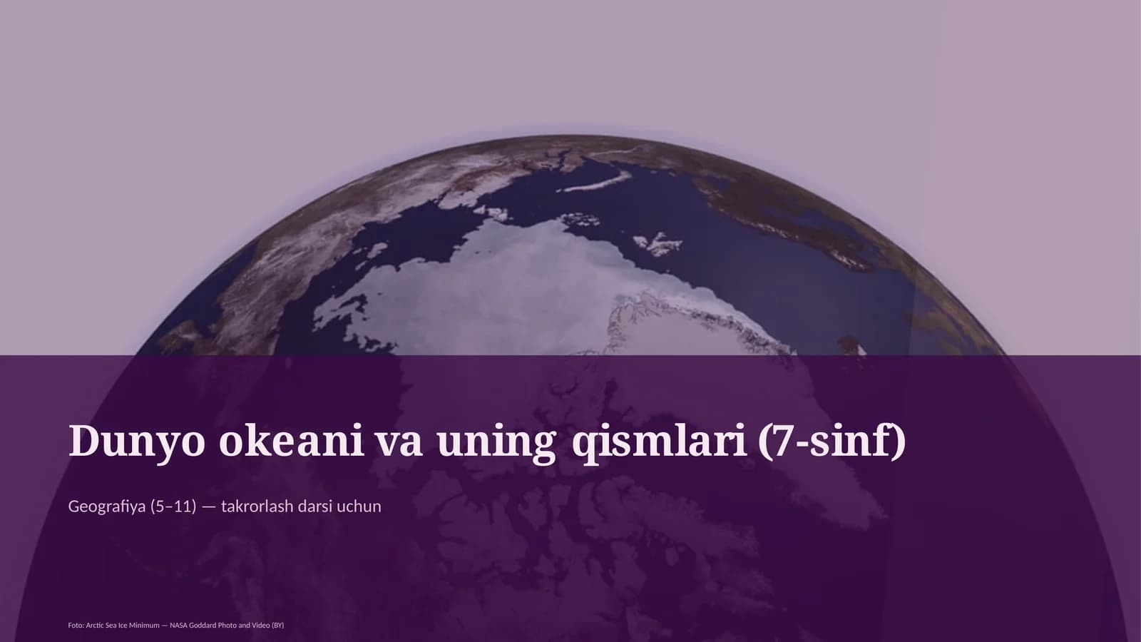 Dunyo okeani va uning qismlari (7-sinf)