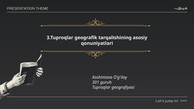 Tuproqlar geografik tarqalishining asosiy qonuniyatlari
