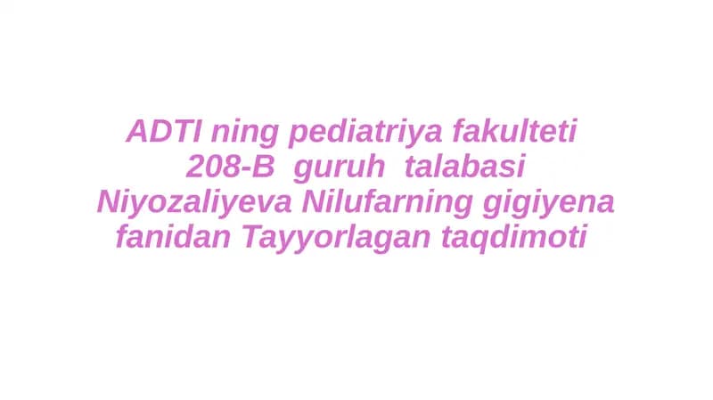 Bemorlarini ovqatlanishini tashkil qilish ovqatlanishini tashkil qilish