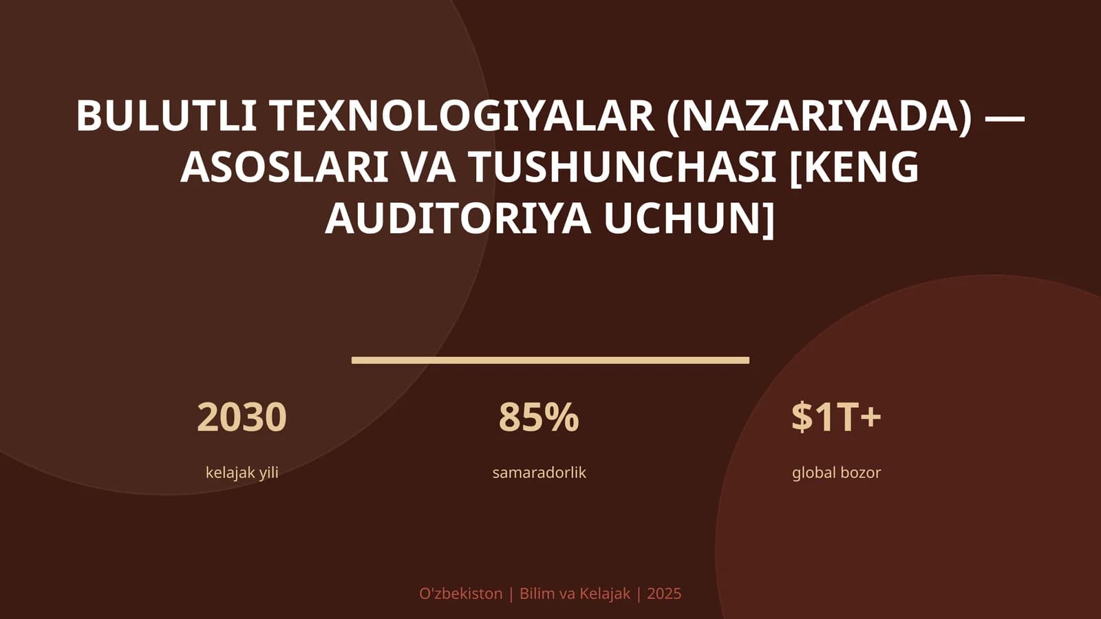 Bulutli texnologiyalar (nazariyada) — asoslari va tushunchasi