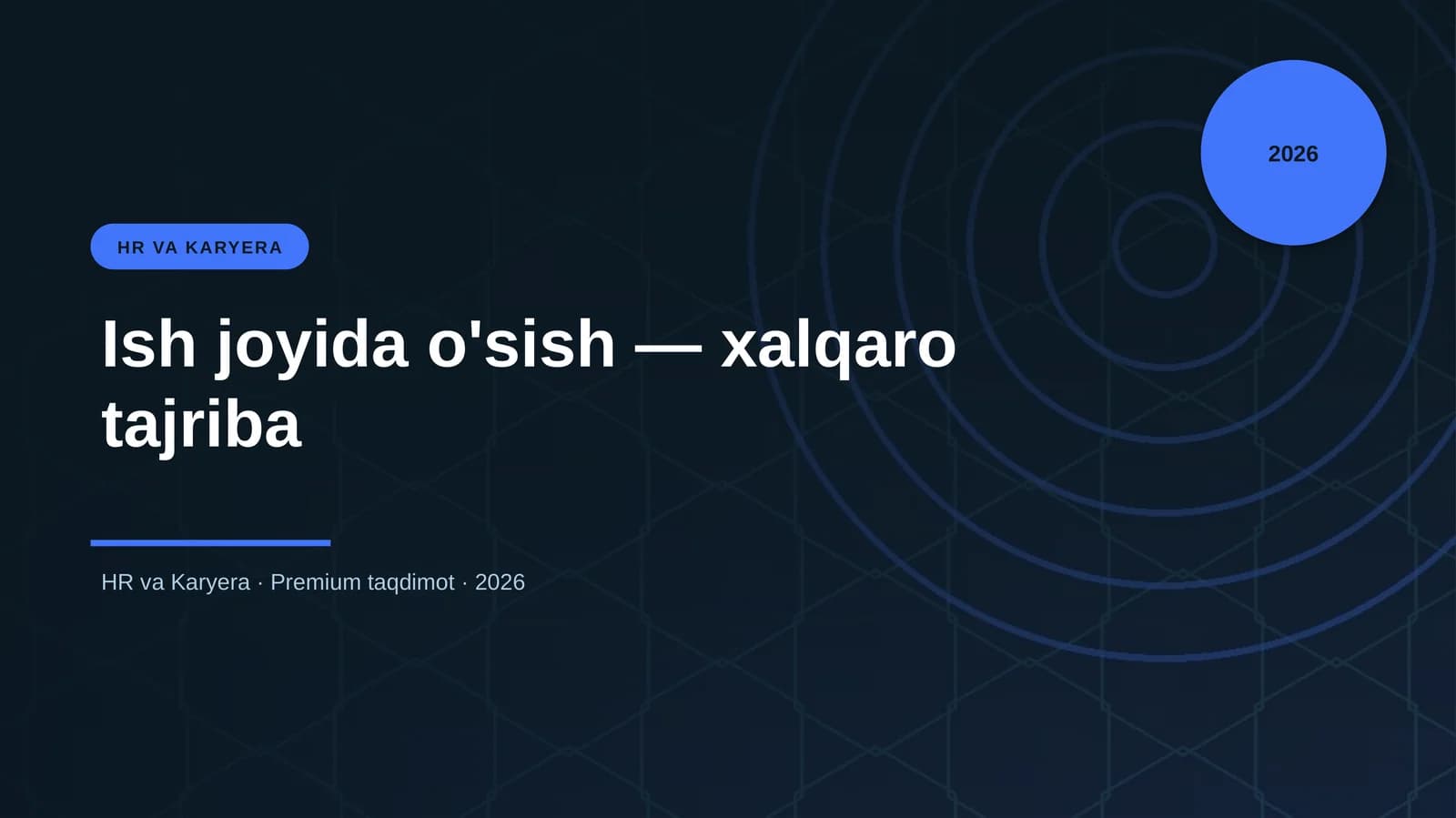 Ish joyida o'sish — xalqaro tajriba