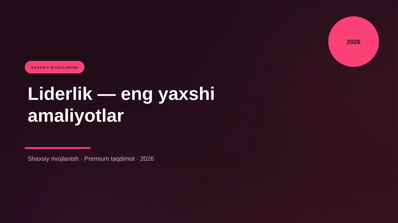 Liderlik — eng yaxshi amaliyotlar
