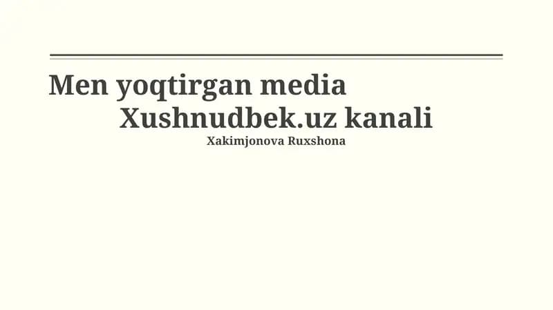 Xushnudbek.Uz Muvaffaqiyatining Sirlari