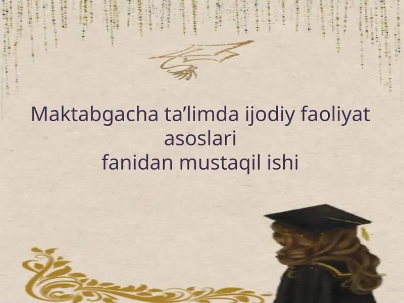 Maktabgacha yoshdagi bolalarni applikatsiya orqali ijodkorligini rivojlantirish.