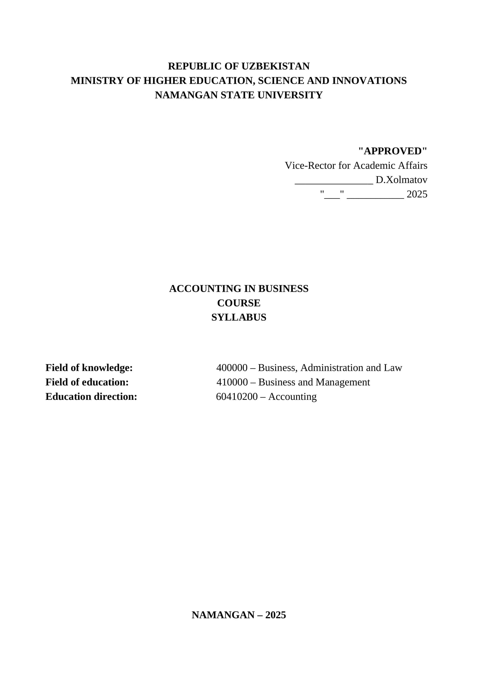 ACCOUNTING IN BUSINESS