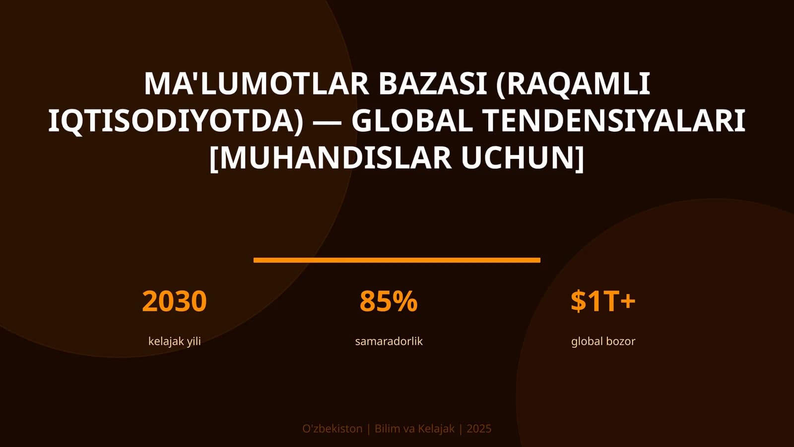 Ma'lumotlar bazasi (raqamli iqtisodiyotda) — global tendensiyalari [muhandislar uchun]