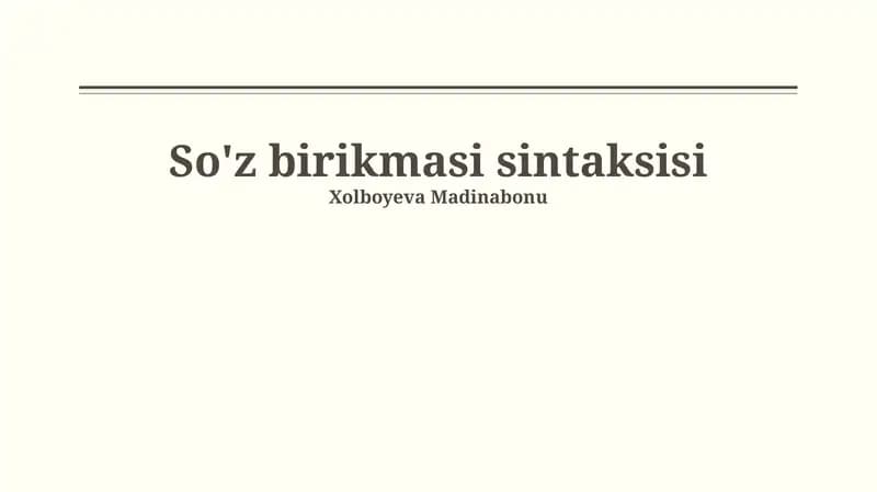 So'z birikmasi sintaksisi