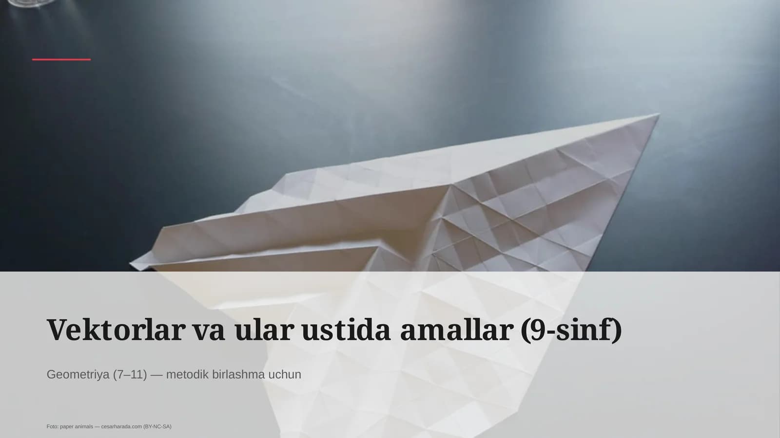 Vektorlar va ular ustida amallar (9-sinf)