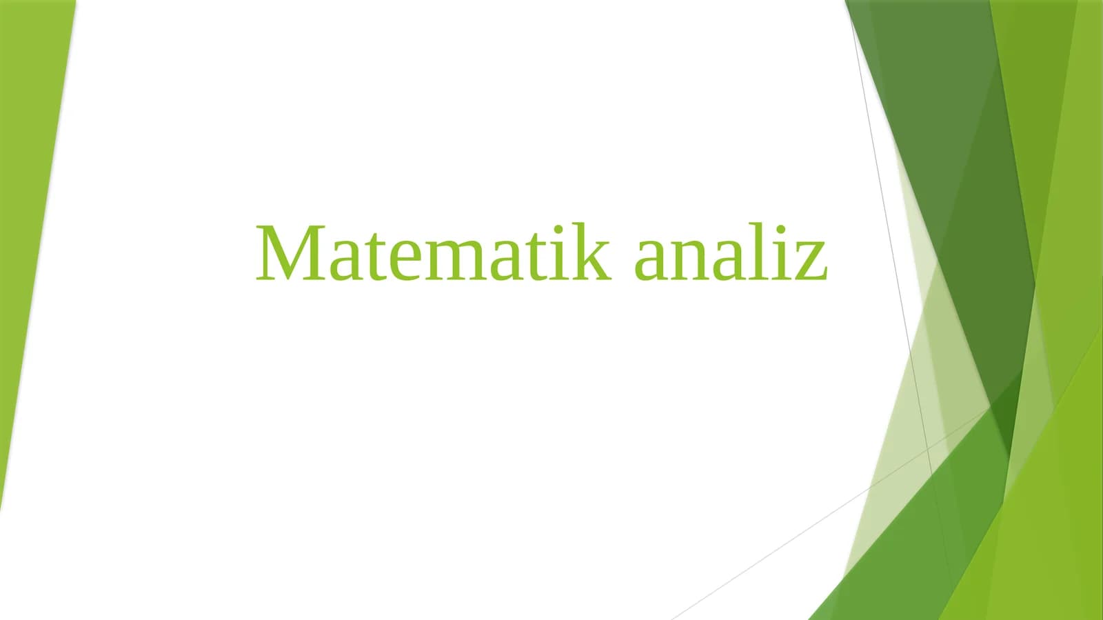 Matematik analiz