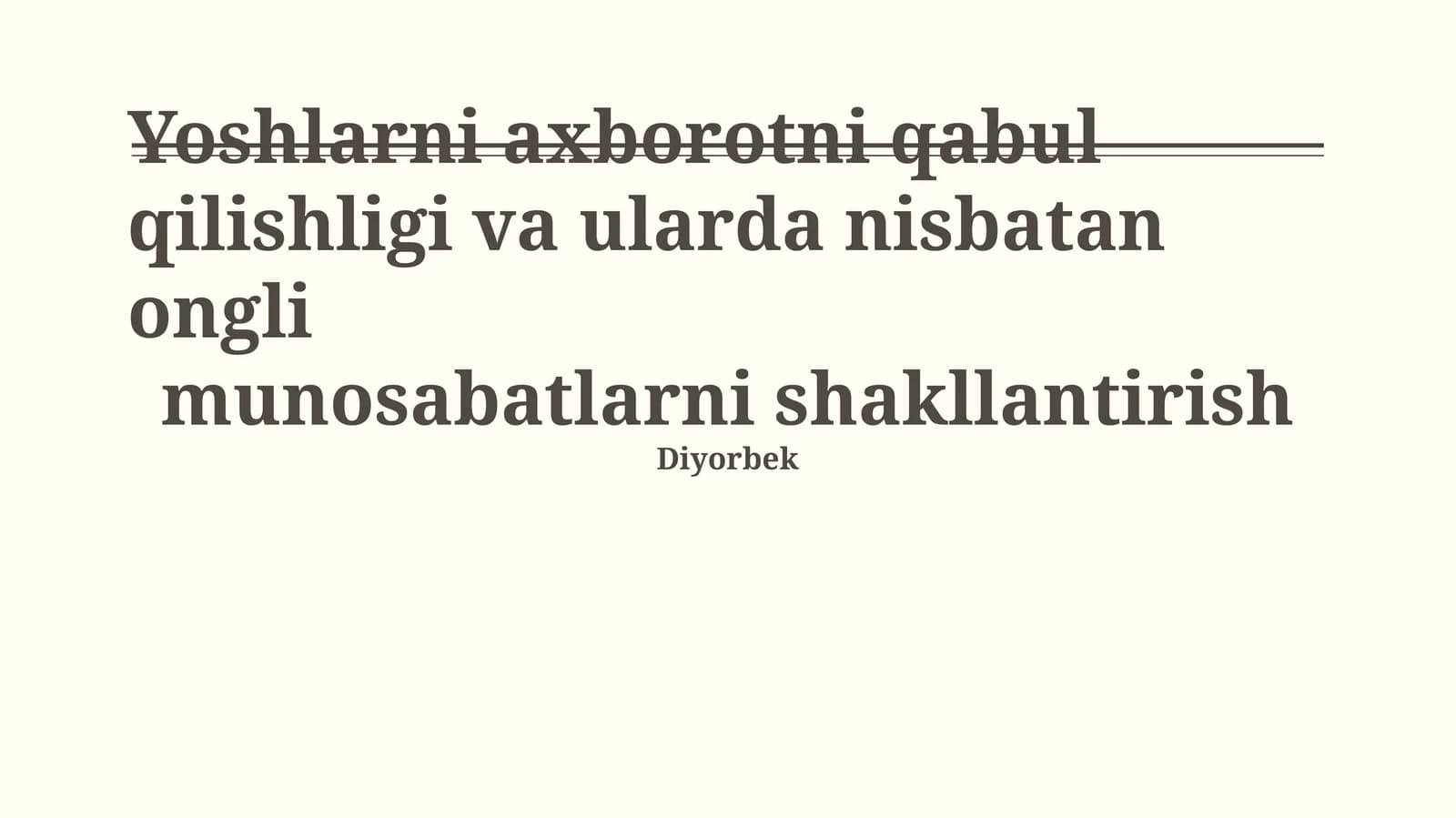 Axborot Manbalariga Munosabat