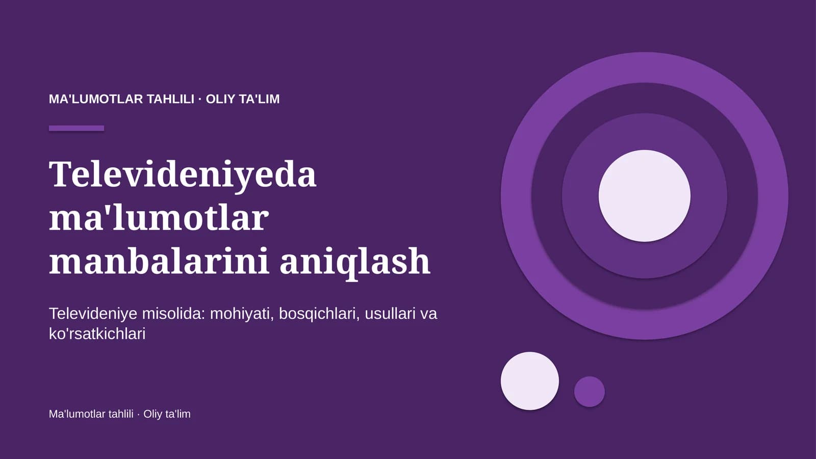 Televideniyeda ma'lumotlar manbalarini aniqlash