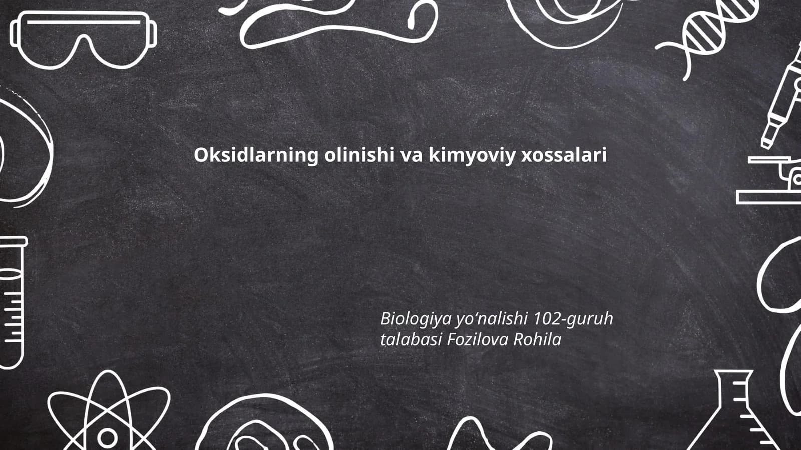 Oksidlarning olinishi va kimyoviy xossalari