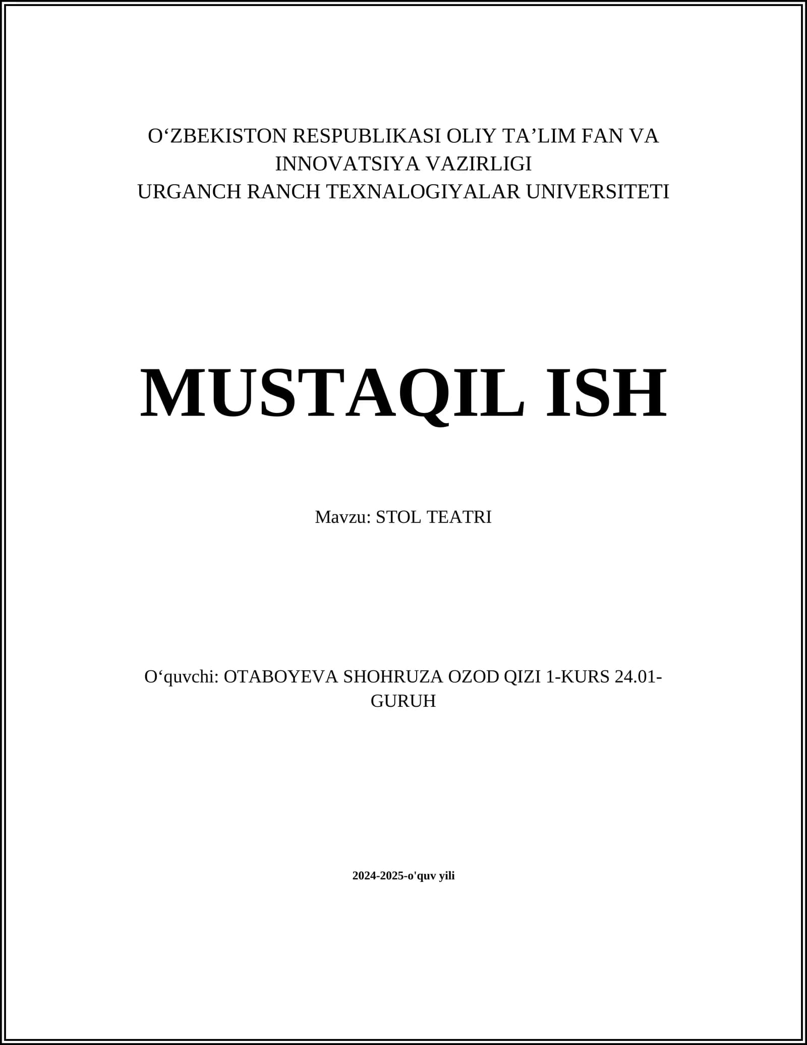 STOL TEATRI