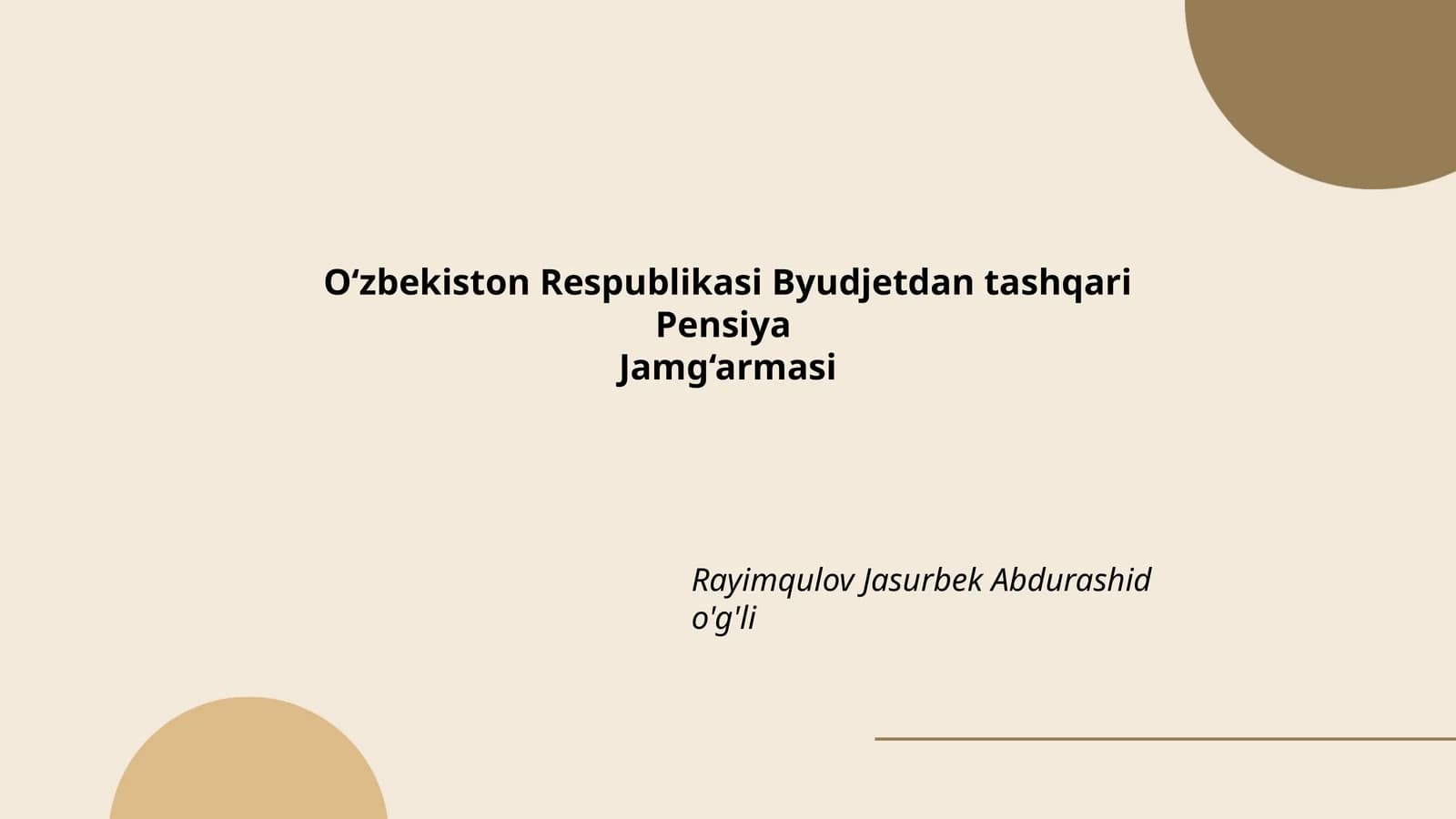 O‘zbekiston Respublikasi Byudjetdan tashqari Pensiya Jamg‘armasi