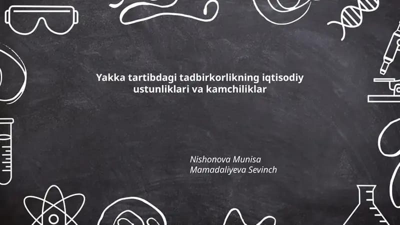 Yakka tartibdagi tadbirkorlikning iqtisodiy ustunliklari va kamchiliklar