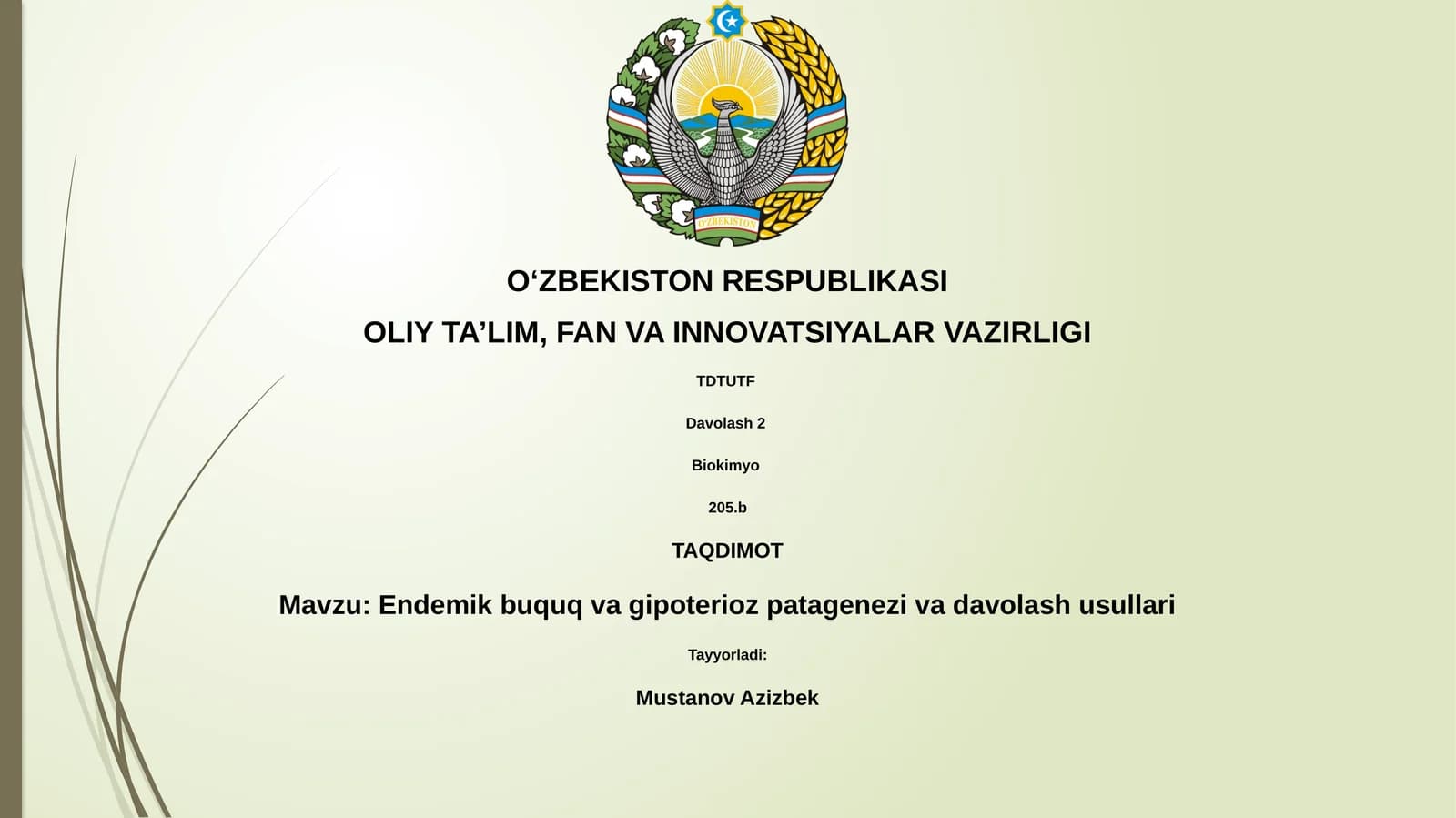 Endemik buquq va gipoterioz patagenezi va davolash usullari
