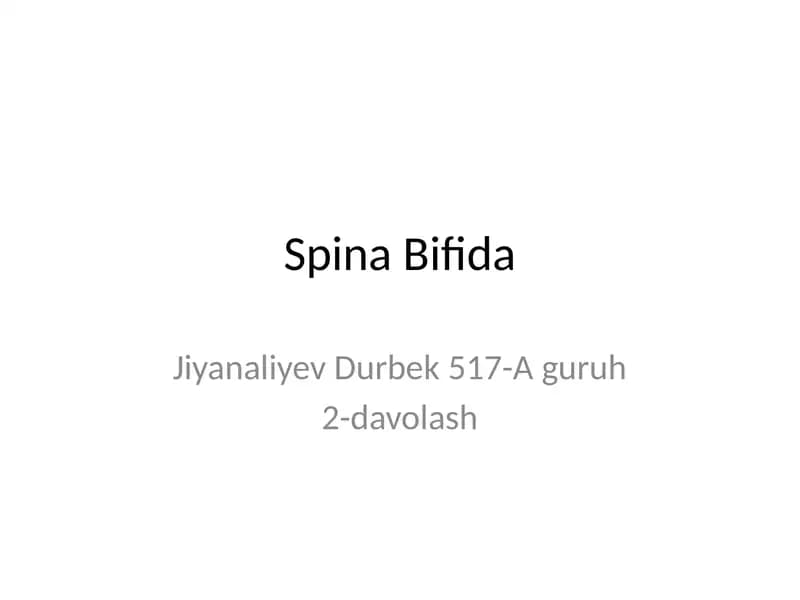 Spina Bifida