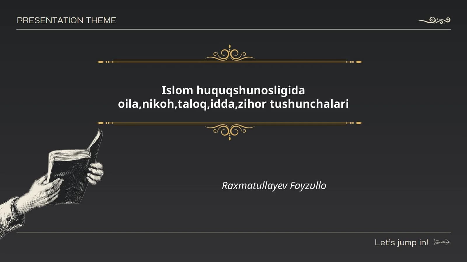 Islom huquqshunosligida oila,nikoh,taloq,idda,zihor tushunchalari