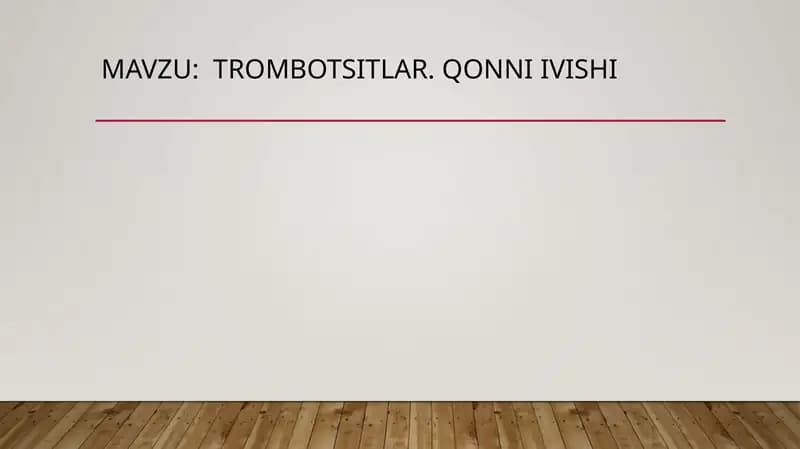 trombotsitlar. Qonni ivishi