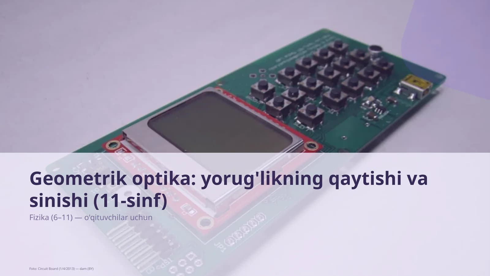 Geometrik optika: yorug'likning qaytishi va sinishi (11-sinf)