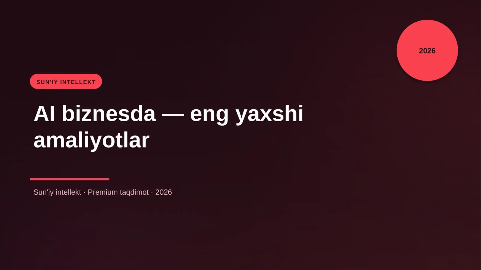 AI biznesda — eng yaxshi amaliyotlar