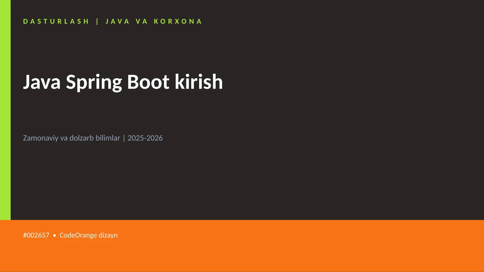Java Spring Boot kirish