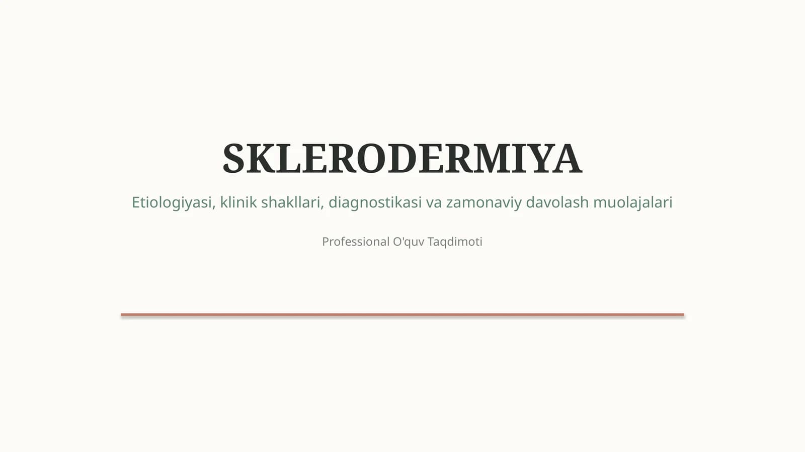 Sklerodermiya — etiologiyasi, klinikasi, diagnostikasi va davolash
