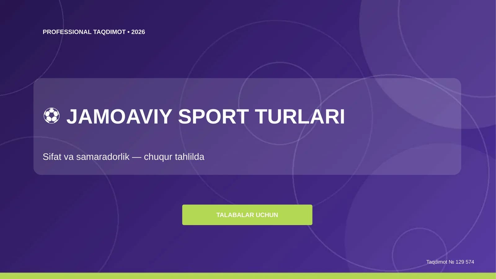 Jamoaviy sport turlari: sifat va samaradorlik