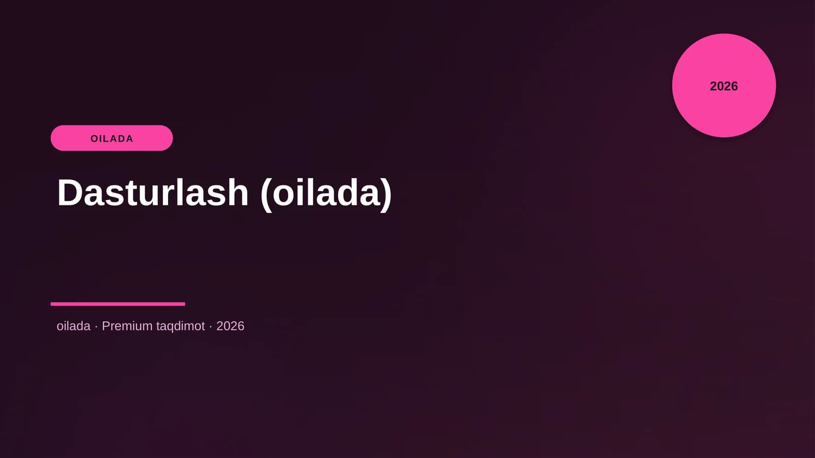 Dasturlash (oilada)