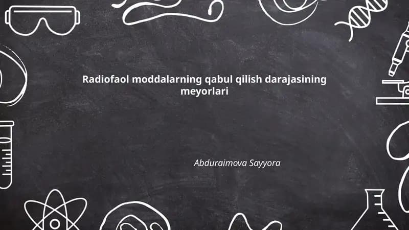 Radiofaol moddalarning qabul qilish darajasining meyorlari