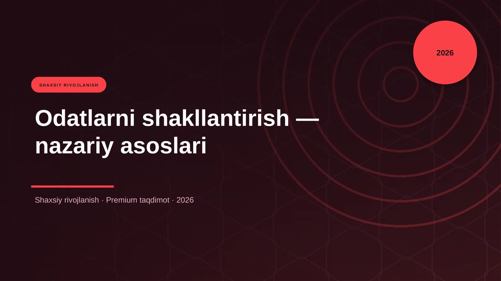 Odatlarni shakllantirish — nazariy asoslari