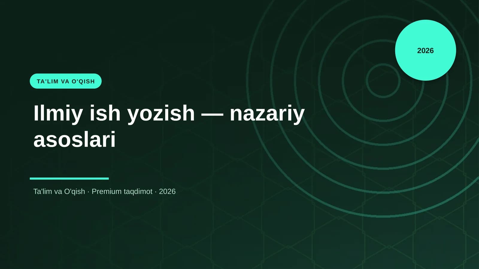 Ilmiy ish yozish — nazariy asoslari