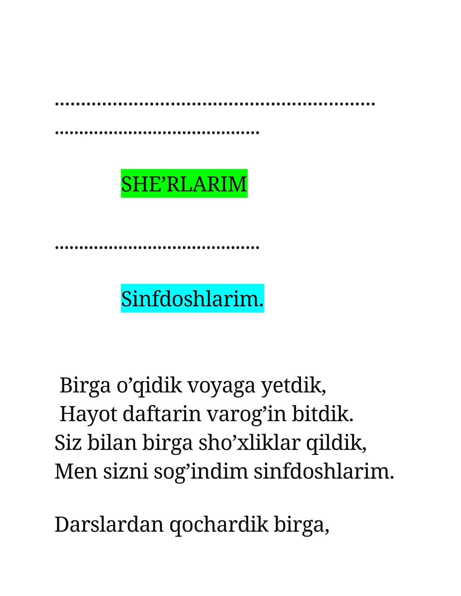 SHE’RLARIM