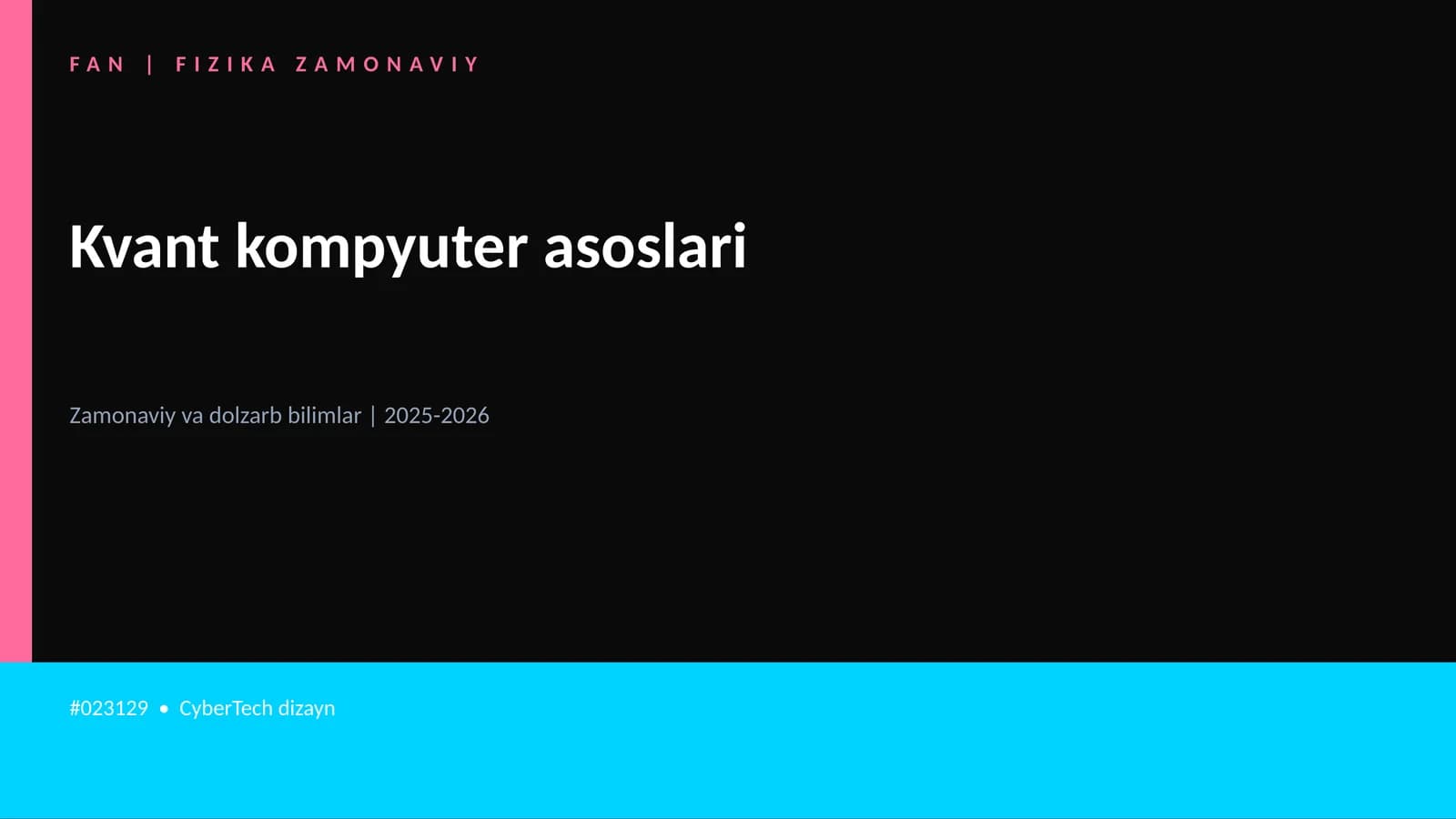 Kvant kompyuter asoslari