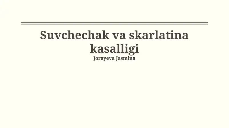 Qizamiq va Skarlatina kasalligi