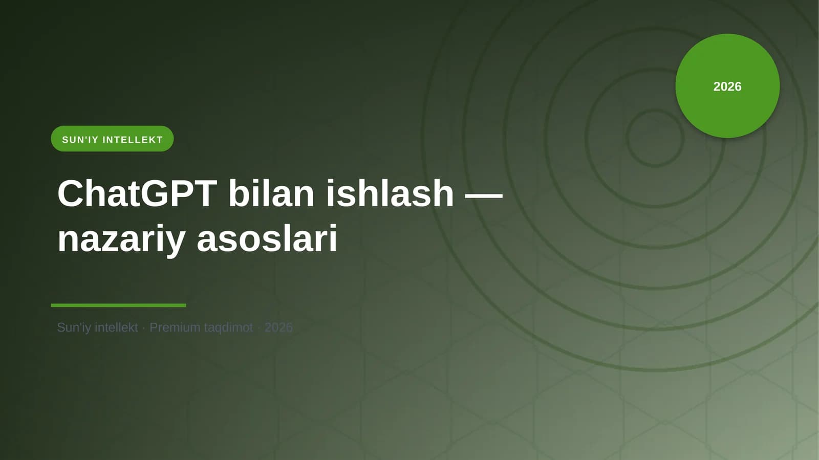 ChatGPT bilan ishlash — nazariy asoslari