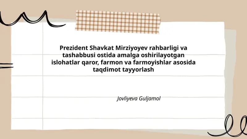 Islohatlar Qarorlar va Farmonlar